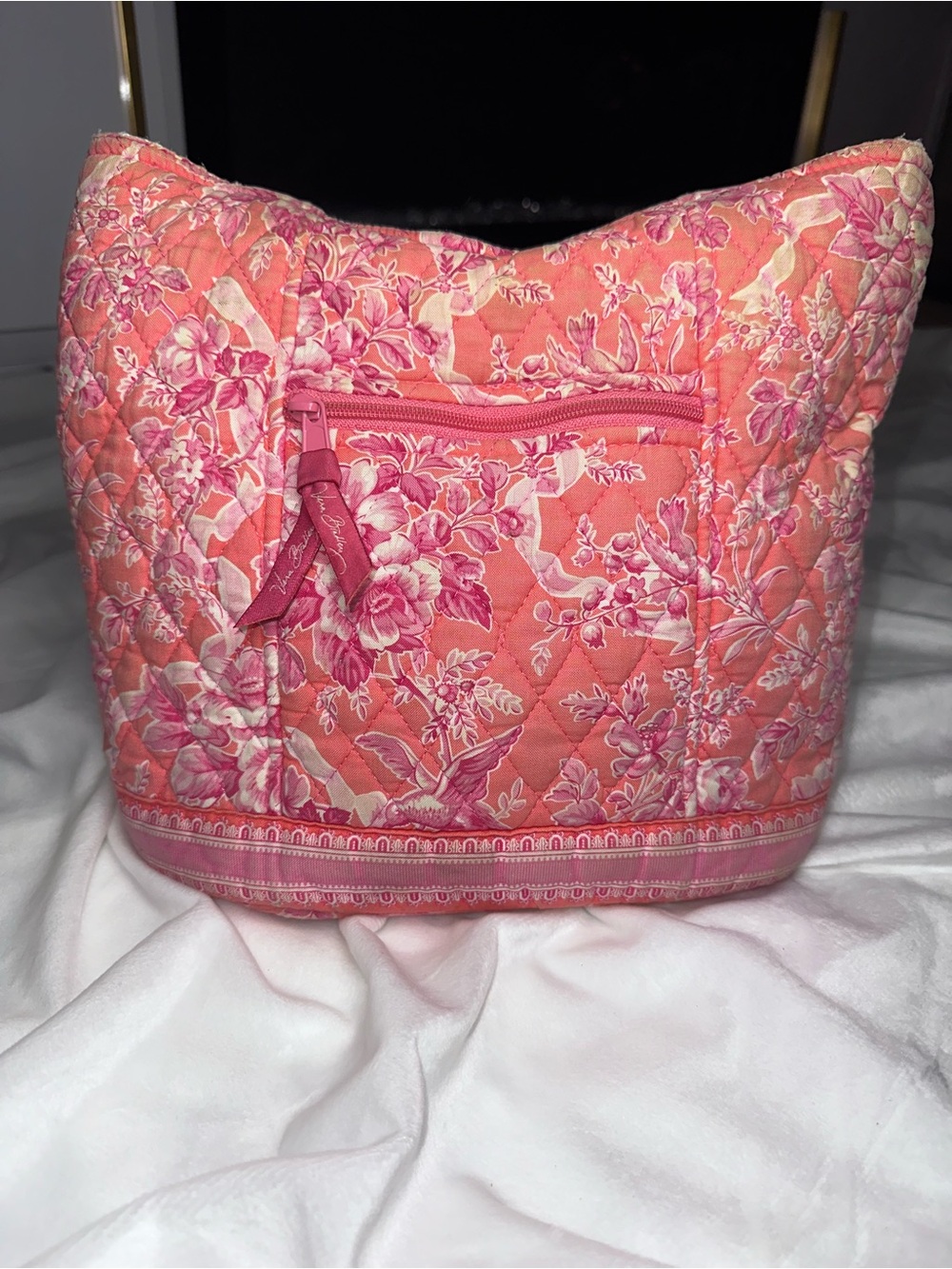 Vera Bradley Quilted Floral Shoulder Bag - Pink Coral